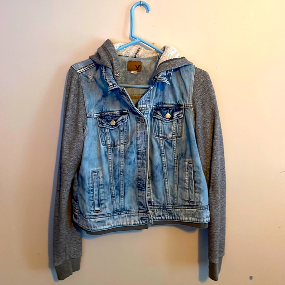 American Eagle Denim jacket with hood.